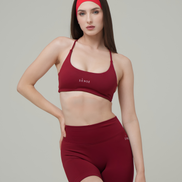 SEAMLESS GLOW HEART BRA TOP RED