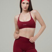 SEAMLESS GLOW HEART BRA TOP RED