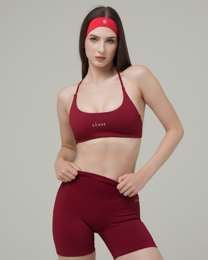SEAMLESS GLOW HEART BRA TOP RED