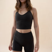 SEAMLEES GLOW FEMME TOP BROWN