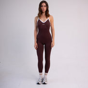 SEAMLESS GLOW LUXE JUMPSUIT BROWN