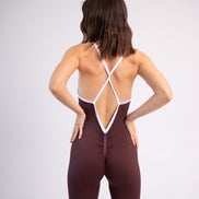 SEAMLESS GLOW LUXE JUMPSUIT BROWN